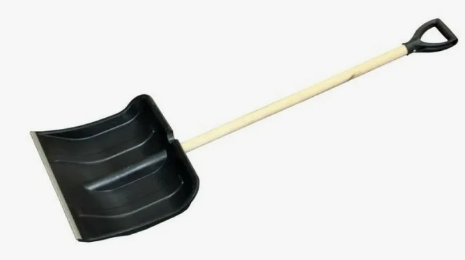Лопата для снега NL-4 Неломайка 193*371*443мм с алюм. резцом, дерев. черенком в сборе с ручкой 