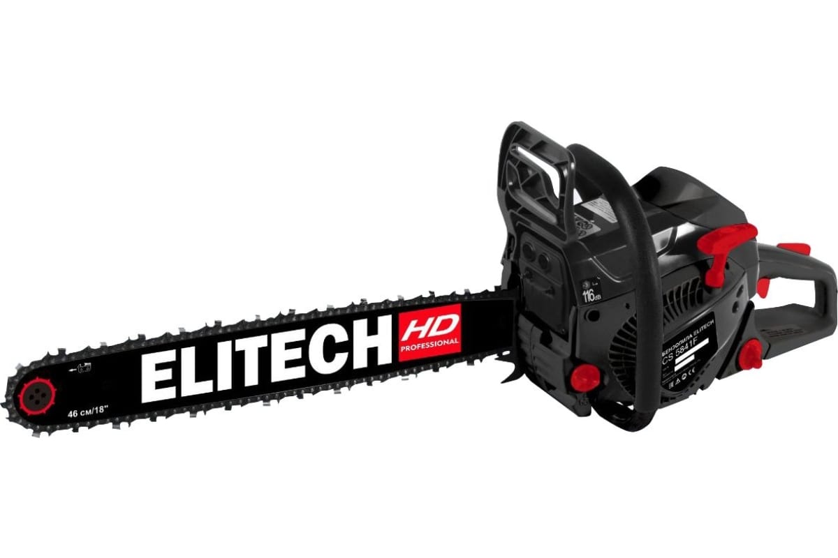 Бензопила Elitech CS 5841F (E1611.007.00)(58.1см3, 3.0кВт\4.1л.с., 46см, 3200-13500об\мин, 3/8")