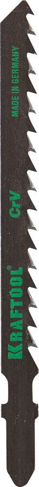 Полотна KRAFTOOL T111C д/лобзика, Cr-V, по дереву ДВП, ДСП, грубый рез, EU-хвост., шаг 3мм, 75мм,5шт