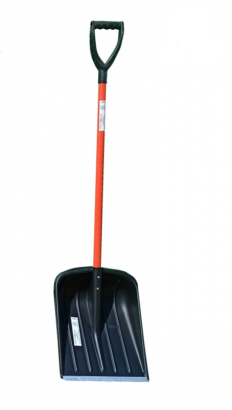 Лопата для снега NL-4 Неломайка 193*371*443мм с алюм. резцом, оранж. алюм. черенком в сборе с ручкой