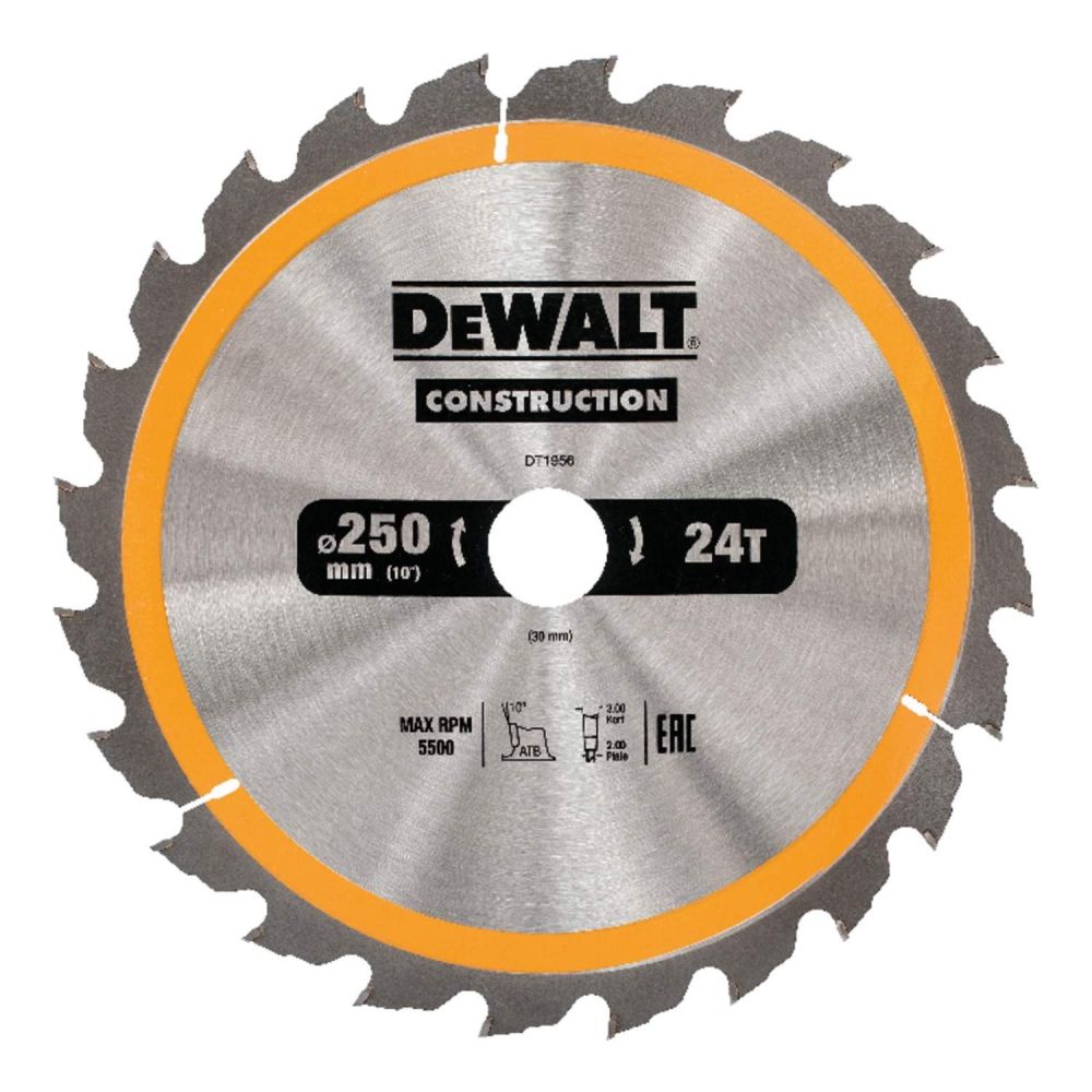 Пильный диск Dewalt CONSTRUCT 250/30 24 ATB +10° DT1956-QZ