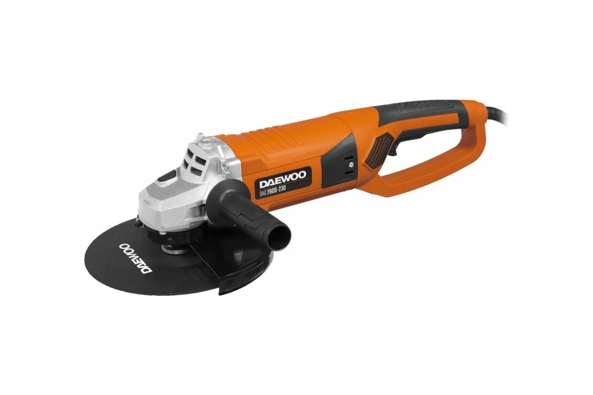 УШМ DAEWOO DAG 2600-230 (2600Вт, 230мм, 6600об/мин, плавн. пуск, поворотн. рукоятка, 6,2кг)