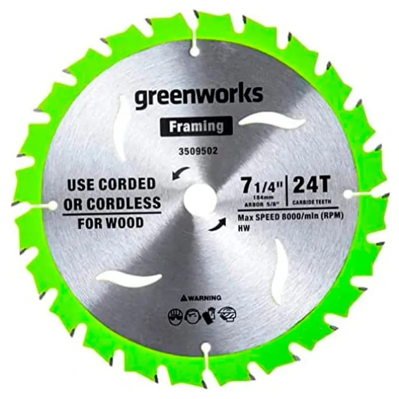Диск пильный Greenworks 184x20 мм, 24T, по дереву   2943407