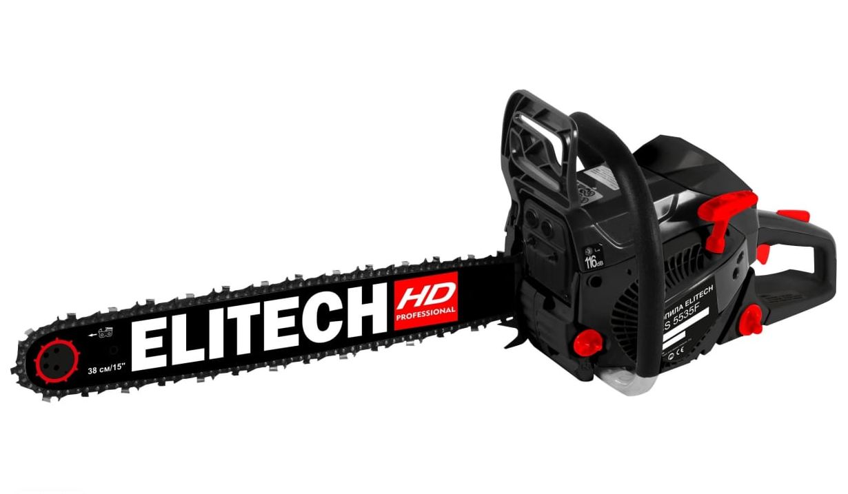 Бензопила Elitech CS 5535F (E1611.006.00)(54.5см3, 2.6кВт\3.5л.с., 38см, 3200-13000об\мин, 0.325")