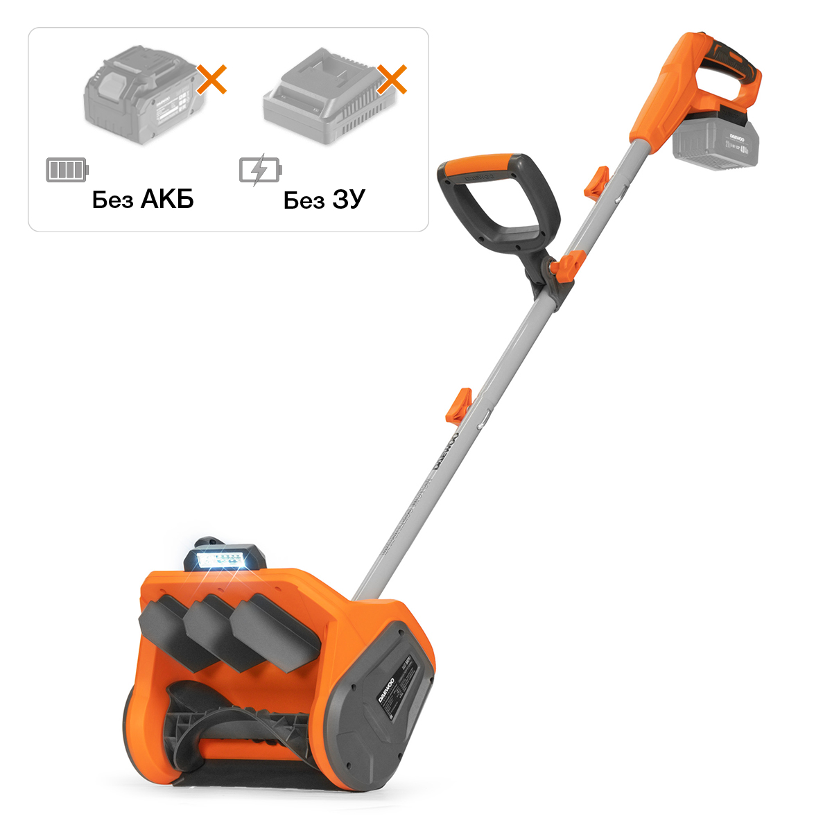 Снегоуборщик-лопата DAEWOO DAST 3421Li (21В,Бесщет.34см/20см,направл., ФАРА, БЕЗ АКБ и ЗУ)