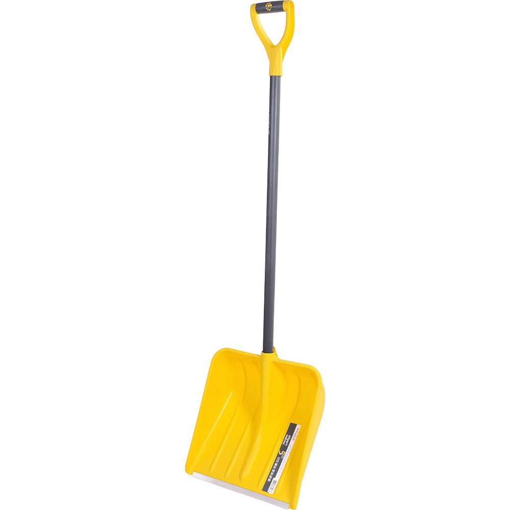 Лопата для снега ВАРЯГ (в сборе) 400*400 ЧЕРНАЯ с дерев. черенком и V-ручкой (Павлово)