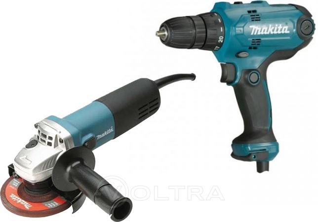 Набор инструмента Makita DK 0121 дрель DF 0300 и УШМ GA 5030 