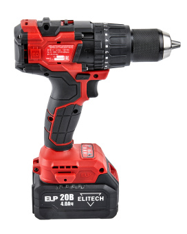 Шуруповерт аккум. Elitech ДА 21 УБЛ2 (ударн.,20В,2х4.0Ач,ELP,БЗП-13мм,0-500/2100об/мин,120Нм,1.3кг)