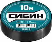 Изолента ПВХ СИБИН 10м*15м черная 1235-2