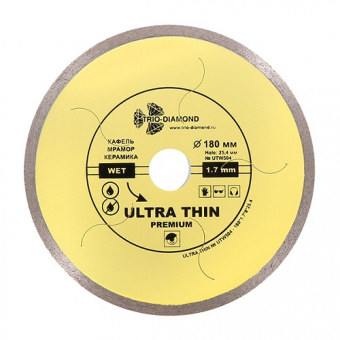Диск алмазный TRIO DIAMOND 180*25,4 Сплошной Ультра тонкий Hot press UTW504