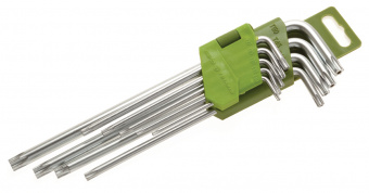 Набор ключей ДелоТехники Torx Г-обр. 9шт CV (Т10-Т50) удл. 563091-ДТ