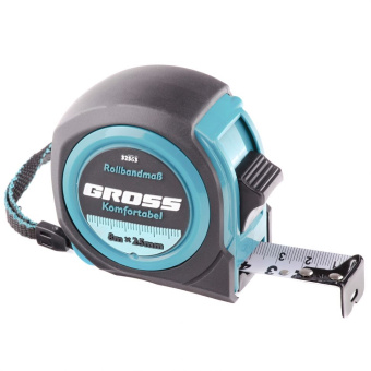 Рулетка GROSS Komfortabel 8 м*25 мм. обрезин. корпус  32563
