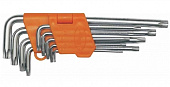 Набор ключей АвтоДело Torx Г-образные, короткие (Т10-Т50), 9 штук,  39153-АД
