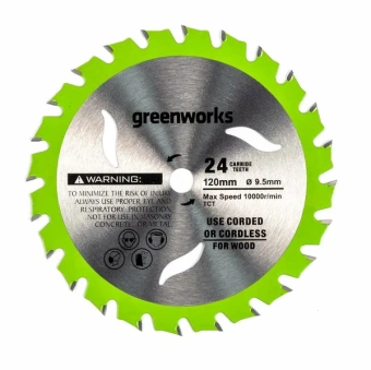 Диск пильный Greenworks 120х9,5 мм, 24T, по дереву 2952507