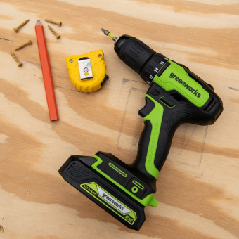 Дрель-шуруповерт аккумуляторная Greenworks GD24DD35 3704007 без АКБ и ЗУ