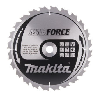 Диск пильный Makita Premium ф355х30\25х3мм, 24зуба, для дерева B-35162