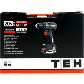 Дрель аккумуляторная 20V TEH TDBL1020-2B
