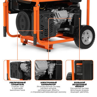 Генератор бенз. инверт. DAEWOO GDA 11000DPEi-3 (11/10кВт, DUAL POWER 230/400В, 520см3, 20л.с., 40л)