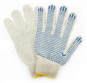 Перчатки х/б с ПВХ рабочие 5-ниточные 10кл 00370-А