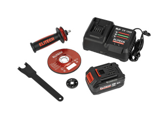 УШМ аккум. ELITECH HD CAG 2012DSL удлин (20В,ELP,125мм,3500/7500/9500об/мин,1х4Ач,кейсESS) 210318
