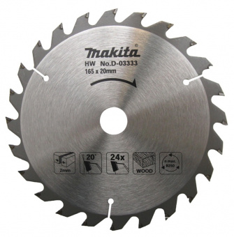 Диск пильный Makita 165*20*2,0*24Т D-03333