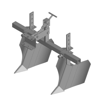 Окучник 2-х рядный, на траверсе с НЕрегулируемыми однорядными окучниками (01.15.12) со сцепкой