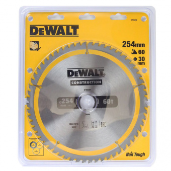 Пильный диск Dewalt по дереву 254/30мм 60з ATB+7 DT90250-QZ