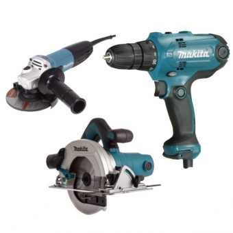 Набор инструмента Makita DK 0119 дрель DF 0300, УШМ GA 5030, пила HS 6601