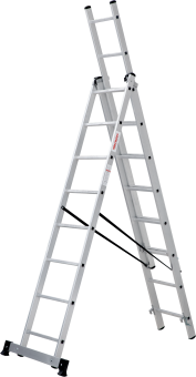 Лестница алюминиевая 3-х секц. Новая Высота NV 1230, 3х8 перекладин  1230308