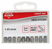 Бит ELITECH 1820.070300 50 мм, 1 штука, CrV, пластиковый бокс, PZ2. 1820.070300