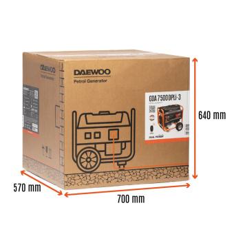 Генератор бензиновый DAEWOO GDA 7500DPLi-3 (6,5/6.0кВт, 420см3, 15л.с, эл.запуск,эл.диспл, 40л)