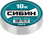 Изолента ПВХ СИБИН 10м*15м белая 1235-8