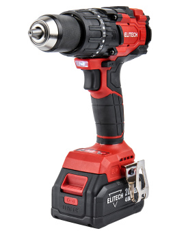 Шуруповерт аккум. Elitech ДА 21 УБЛ2 (ударн.,20В,2х4.0Ач,ELP,БЗП-13мм,0-500/2100об/мин,120Нм,1.3кг)
