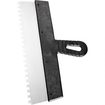 Шпатель Сибртех 150мм, зуб 4*4мм нержавеющая сталь, пластмассовая ручка 85455