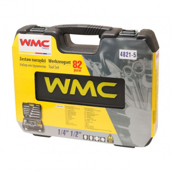 Набор инструмента 1/4"-1/2" 82 предмета, 6-ти гранные (4-32мм) WMC TOOLS 4821-5