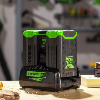Зарядное устройство Greenworks G60DC10 (60V,10А) Быстрое для 2-х аккумуляторов 2954407