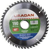 Диск пильный URAGAN Clean cut по дереву 190*30*48Т 36802-190-30-48