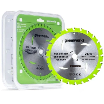 Диск пильный Greenworks 165x1.6x20 мм, 24T, по дереву 2955707