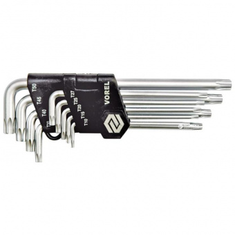 Набор ключей Vorel Torx Г-обр. 9шт (Т10-Т50) 56478-V