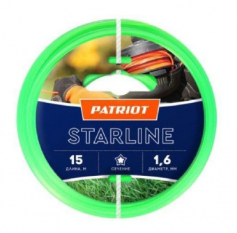 Леска Starline 1,6*15 (звезда, зеленая) PATRIOT 805201051