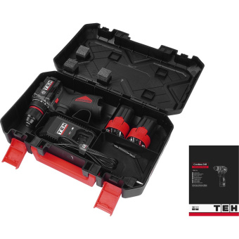 Шуруповерт аккум.TEH TDBL316-2B( патрон 10 мм.,16,8 V. 50Нм. 2 шт. Акб 2 Ач, ЗУ, кейс)