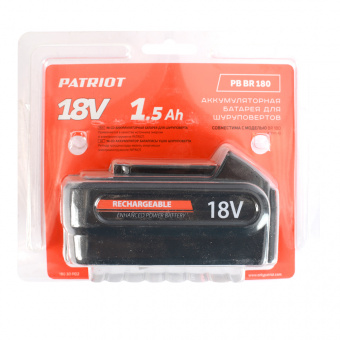 Аккумулятор PATRIOT PB BR 180 Li-ion 1,5Ah Pro UES 180301100