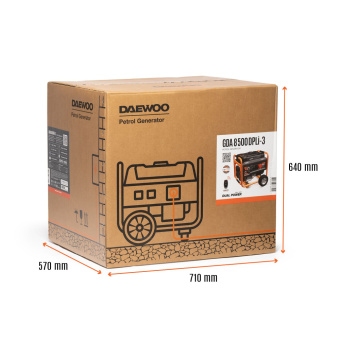 Генератор бензиновый DAEWOO GDA 8500DPLi-3 (7,5/7.0кВт, 460см3, 18л.с., эл.запуск, эл.дисплей, 40л)