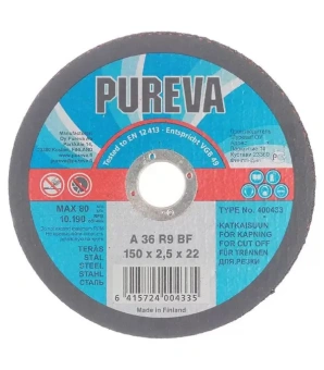 Круг абразивный отрезной Pureva 150*22*2,5мм,К120 д/металла 400433
