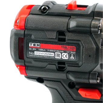 Шуруповерт аккум.TEH TDBL1020 (20V, 0-500/2100об/мин, 100Нм, БЗП 13мм, без АКБ и ЗУ, кор) 