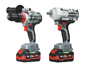 НАБОР 2в1 ProfiPower ProfiSet 2С18 (Li-ion-2шт, 4Ач, Адаптер HEX, головоки, З/У, кейс, E0186, E0087)