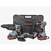 НАБОР 3в1 ProfiPower ProfiSet-3E18 (Li-ion-2шт, 4Ач, З/У, кейс, E0080,T0056, T0058) E0247