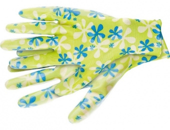 Перчатки садовые PALISAD L из полиэстера с нитриловым обливом зеленые 67743