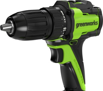 Дрель-шуруповерт аккумуляторная GREENWORKS DD345 24V, АКБ 2Ач и ЗУ 3708307CUA