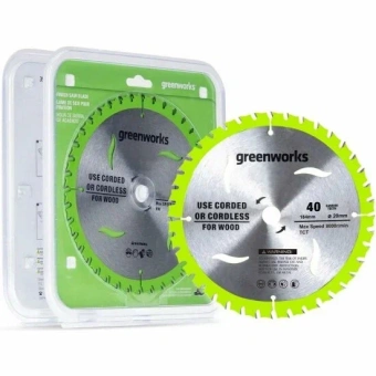 Диск пильный Greenworks 184x20 мм, 40T, по дереву   2943307